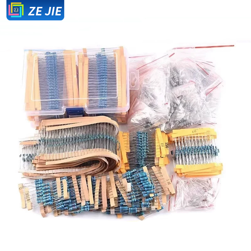 Resistor Kit 1 4W - 1/4W金属皮膜抵抗器詰め合わせキット、1/2W 1W 2W 3W 5Wスルーホール電子部品パック、30/41/130種類 1%許容誤差
