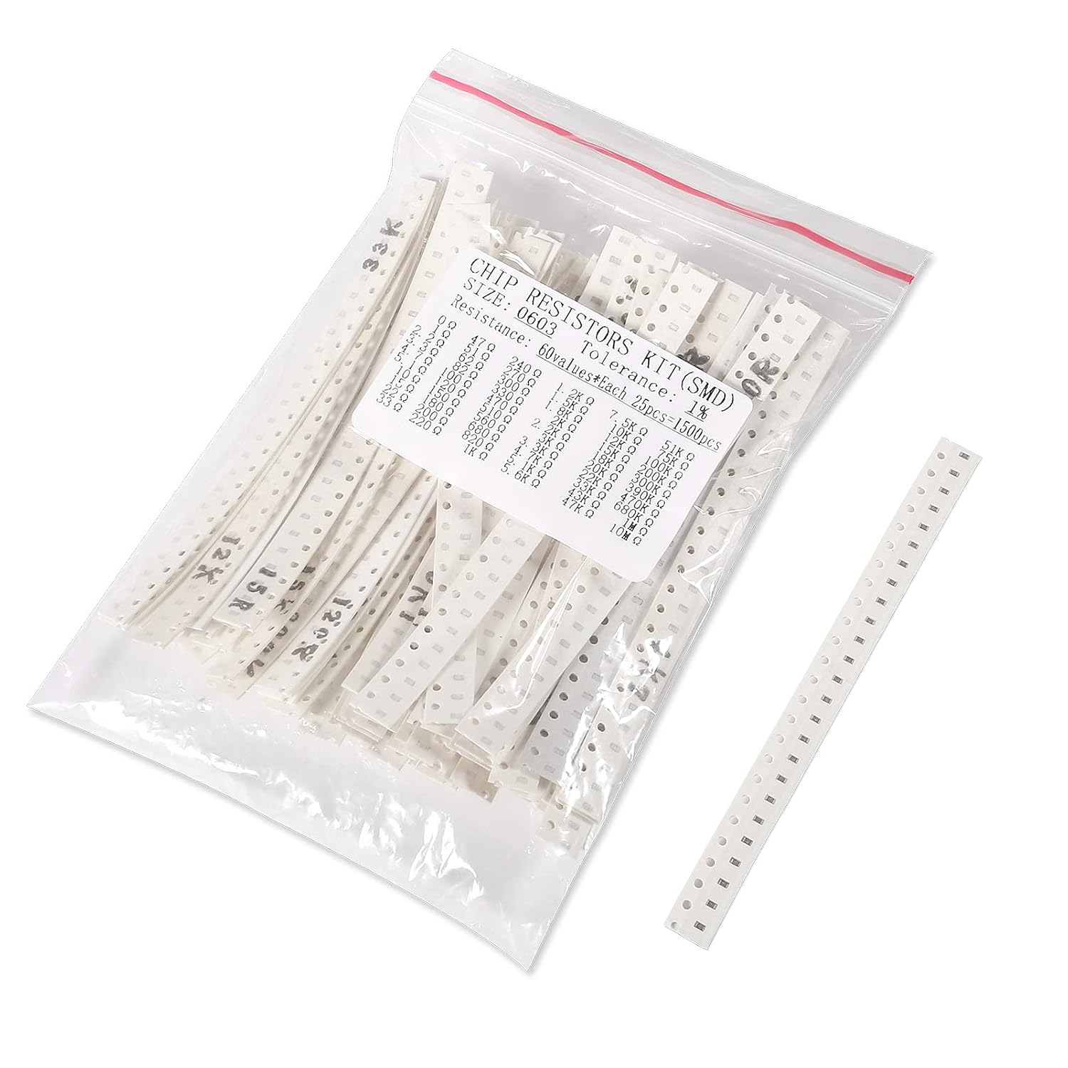 Resistor Kit 1 4W - 1500 個 0603 SMD 抵抗キット、0 オーム-10M