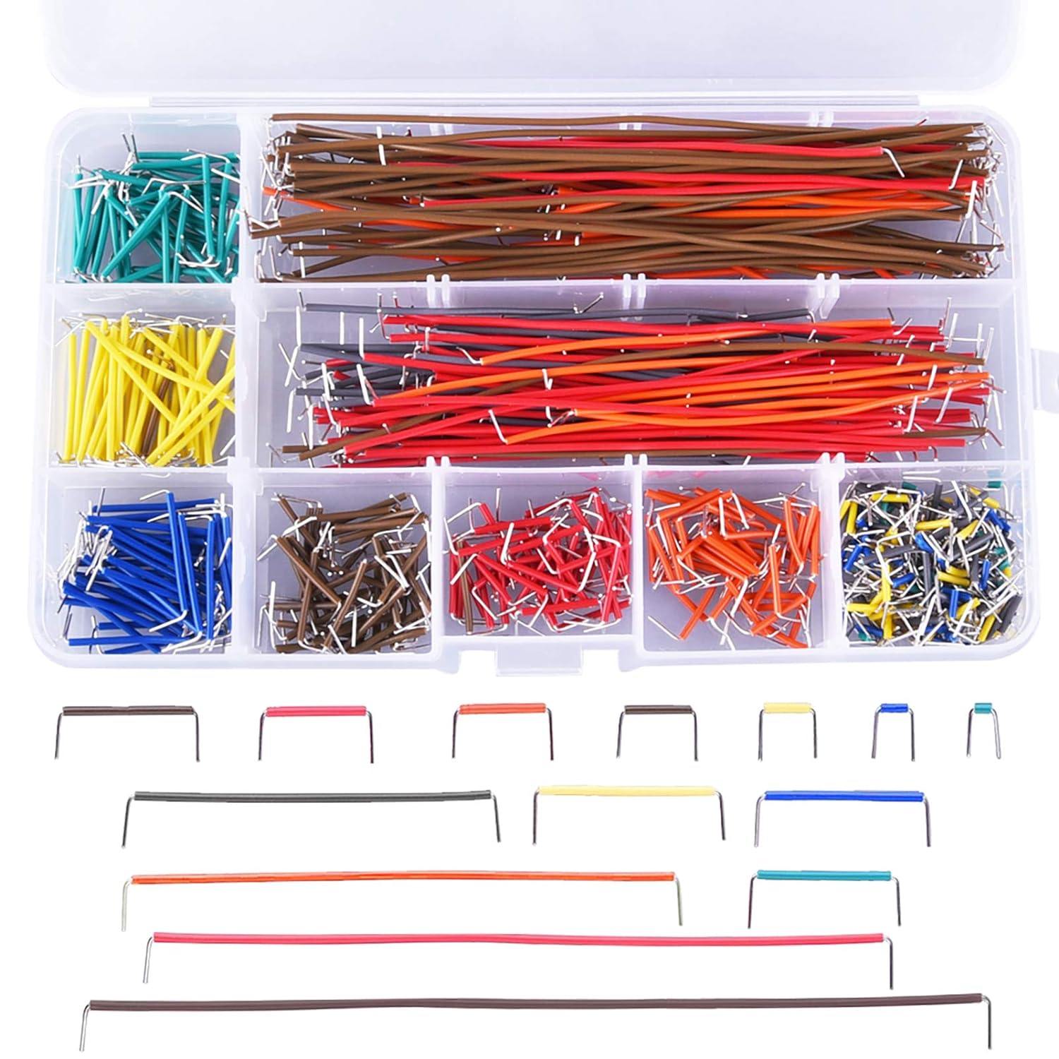 Diy Electronics Breadboard - 収納ボックス付きジャンパーワイヤーキット、アソートプレッドブレッドボード、560ピース、14長さ
