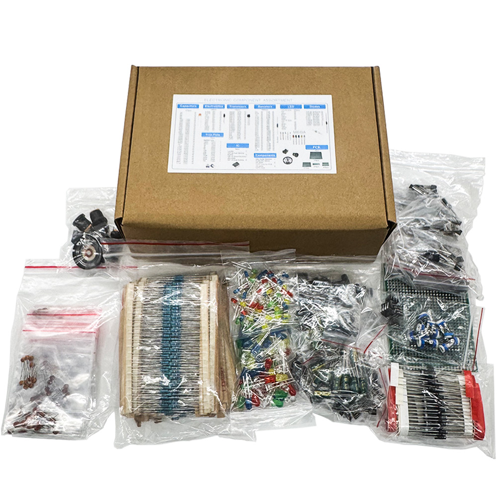 Diy Home Electronics Projects - 1900個入り電子部品キット コンデンサ、抵抗器、トランジスタ、ダイオード、PCB、IC、電子製品DIYや愛好家向け