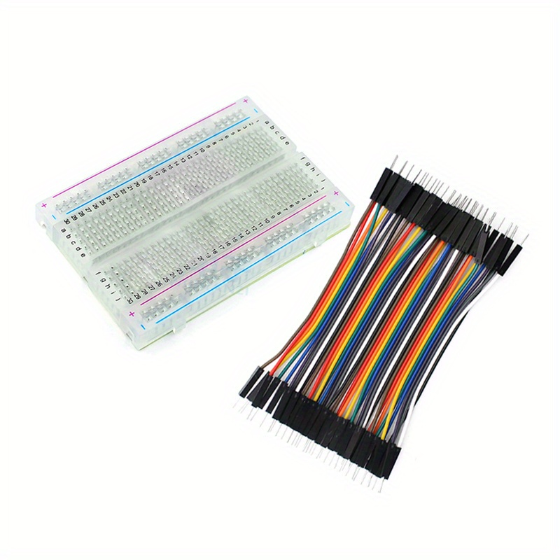 Diy Electronics Breadboard - 透過的なミニブレッドボードキット,バッテリーレス,練習用ボード,オスからオス,デュポン,ジャンパー線,400ポイント,10cm, 1個