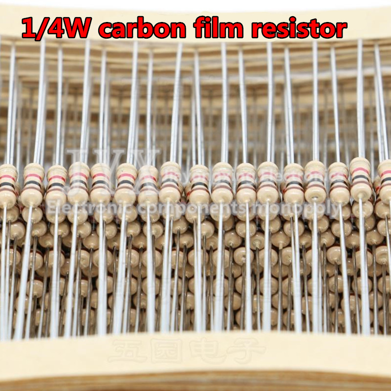 Resistor Kit 1 4W - 100個入り 1/4W カーボン皮膜抵抗器 5% 0.25W 0R-22M