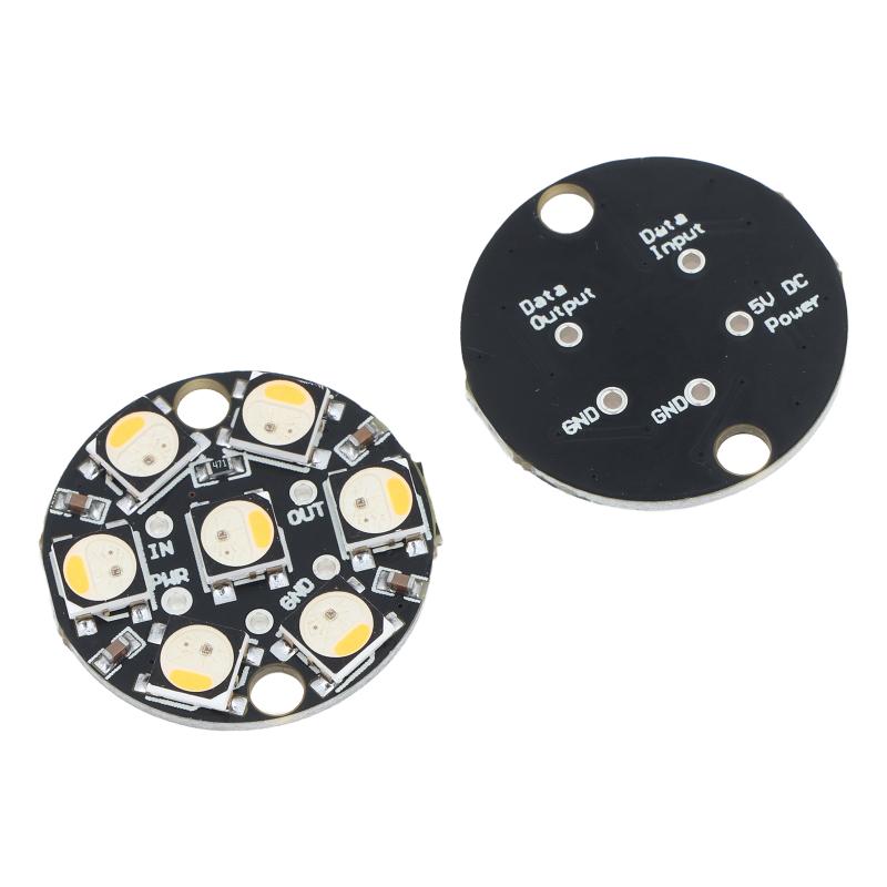 Useful Diy Electronics Projects - WS2812 7ビット円形LED回路基板 プログラム可能なDIY電子モジュール メーカー、学生、STEM実験プロジェクト、趣味用