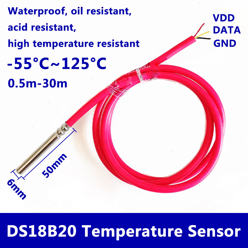 Ds18B20 Temperature Sensor - DS18B20 防水デジタル温度センサー 6 ミリメートル * 50