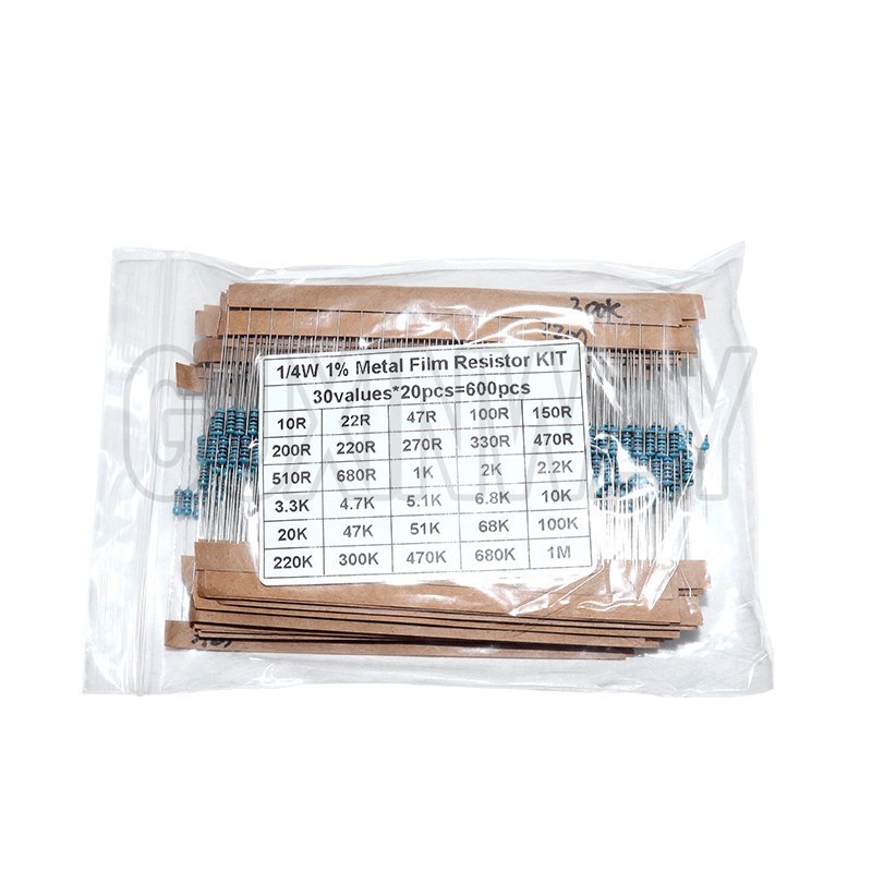 30種類パックアソートキット 1/4W 1%金属皮膜抵抗器キ - Resistor Kit 1 4W のレビューと価格