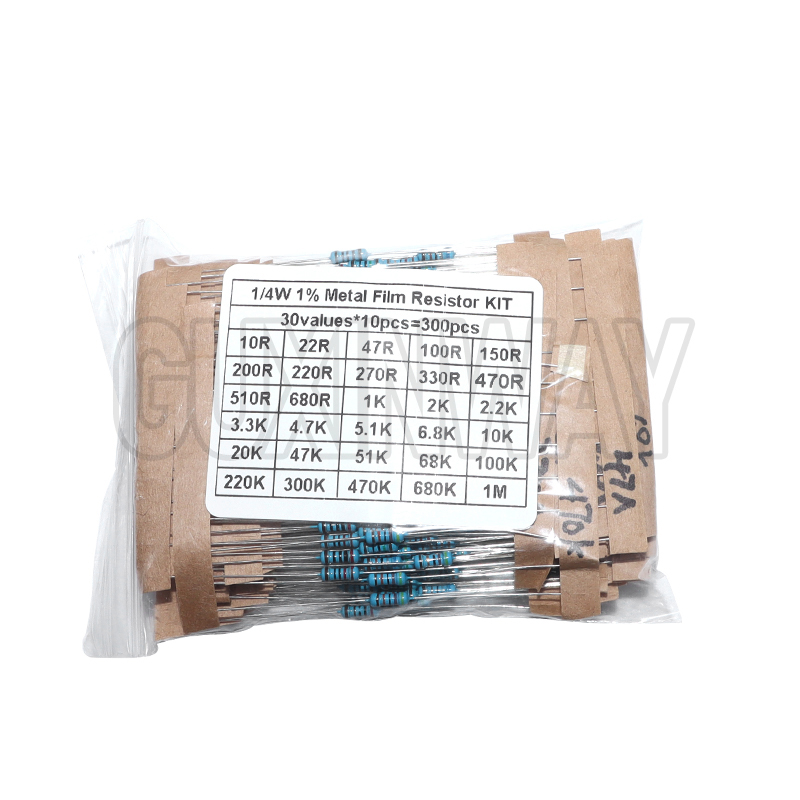30種類パックアソートキット 1/4W 1%金属皮膜抵抗器キ - Resistor Kit 1 4W のレビューと価格