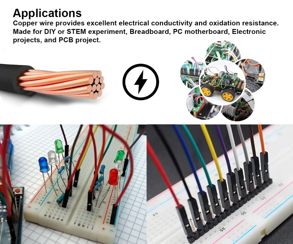 40ピンデュポンケーブルリボンジャンパーワイヤーキット16. - Diy Electronics Breadboard のレビューと価格