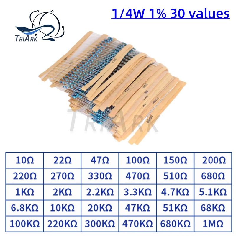 300/600/セット 30 種類 1/4 ワット 1% 抵 - Resistor Kit 1 4W のレビューと価格