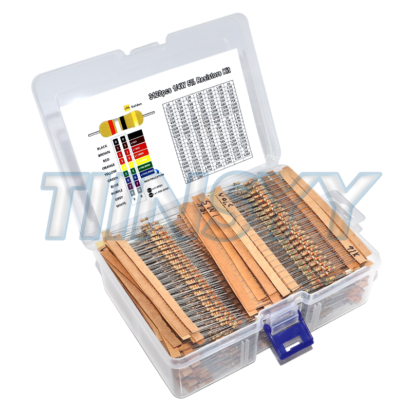 3120個 156種類 1-10Mオーム 1/4W 5% カ - Resistor Kit 1 4W のレビューと価格