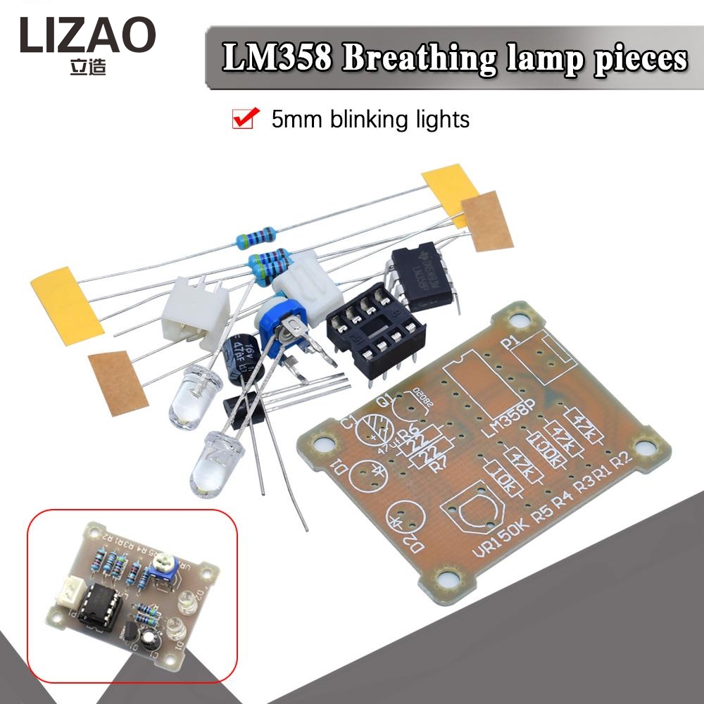 LIZAO LM358 LED呼吸灯DIYキット電子製作回路 - Useful Diy Electronics Projects のレビューと価格