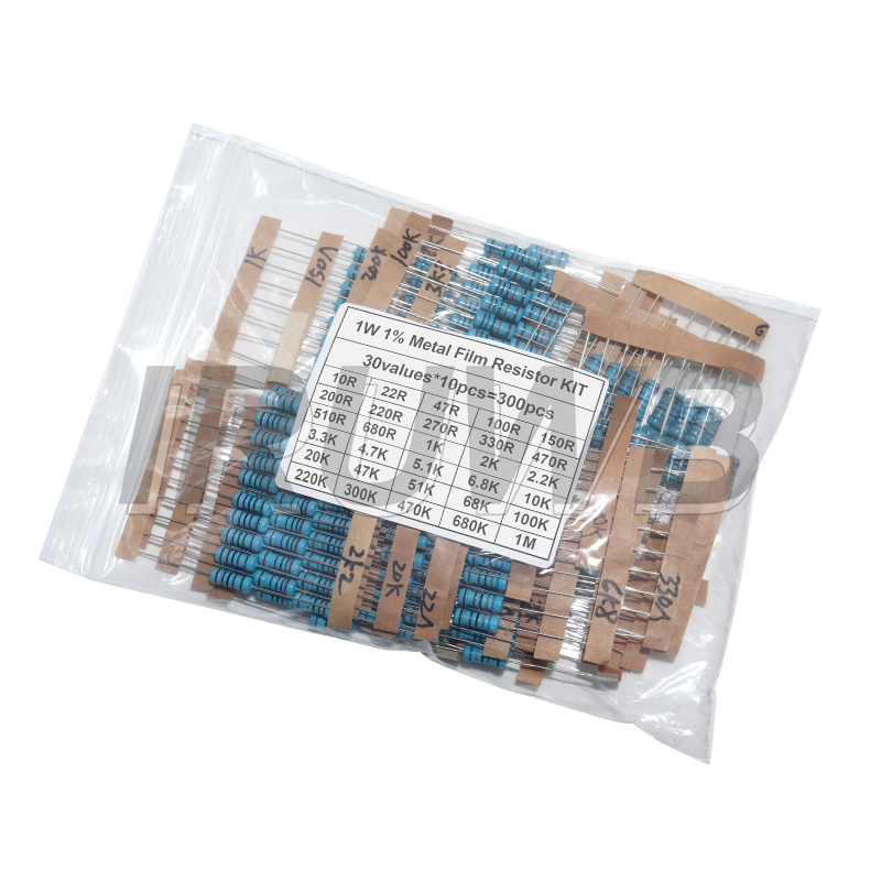 300個 1/4W 1/2W 1W 抵抗セット 1% 金属皮 - Resistor Kit 1 4W のレビューと価格