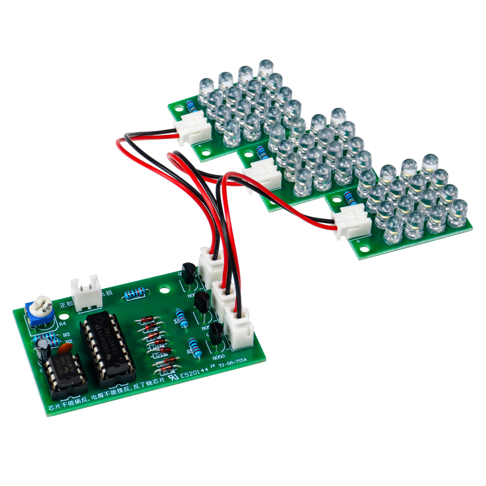 DIY電子キット LED三色点滅ライト 赤白青 CD4017 - Pcb Etching Kit のレビューと価格