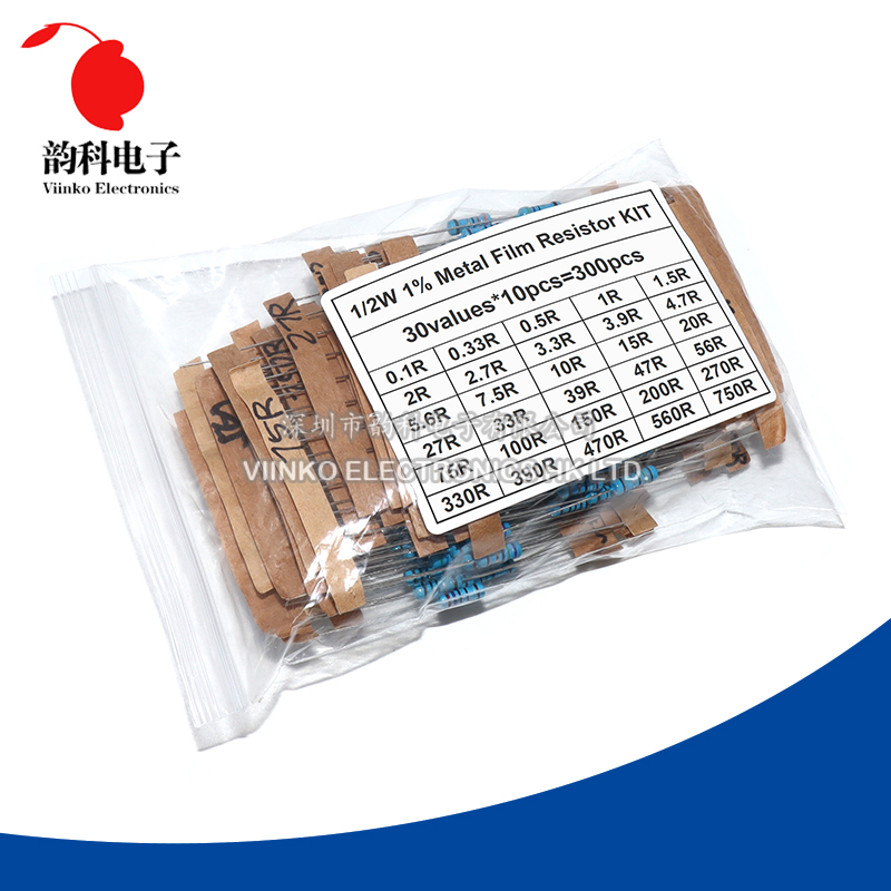 300個 150個 1/2W 1W 3W 2W 抵抗 1%  - Resistor Kit 1 4W のレビューと価格