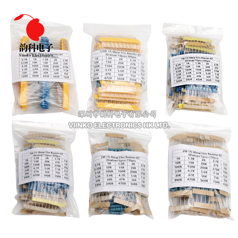 300個 150個 1/2W 1W 3W 2W 抵抗 1%  - Resistor Kit 1 4W のレビューと価格