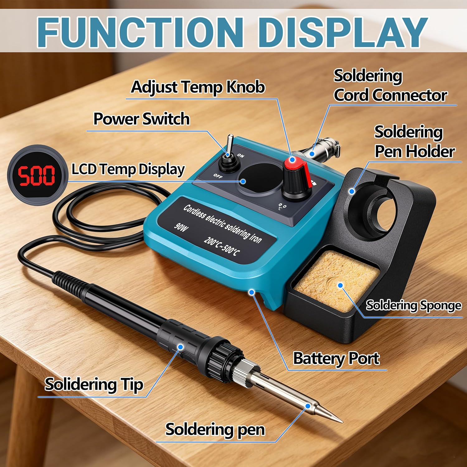 90W LED デジタルコードレスはんだごてキット マキタ  - Diy Electronics Tool Kit のレビューと価格