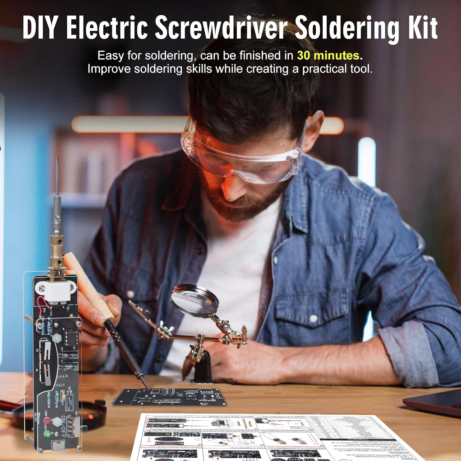 USB充電式電動ドライバーはんだ付けプロジェクトキット、2ビ - Diy Home Electronics Lab のレビューと価格