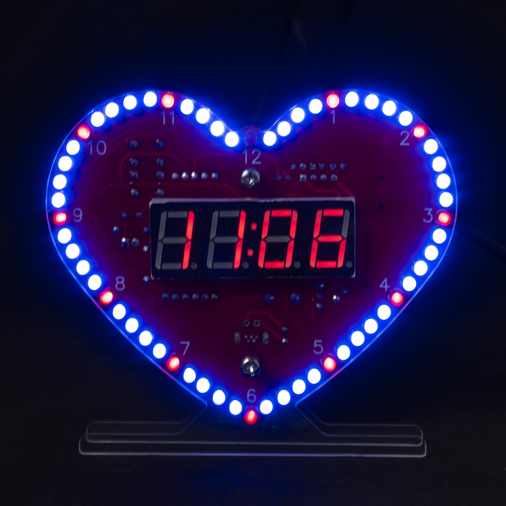 DIY 電子キット多機能ハート型 LED 時計 4 桁デジタ - Pcb Etching Kit のレビューと価格