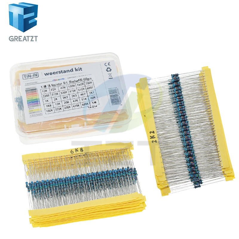 Greatzt-各種抵抗器パッケージ,30,1 w,4w,1 - Resistor Kit 1 4W のレビューと価格