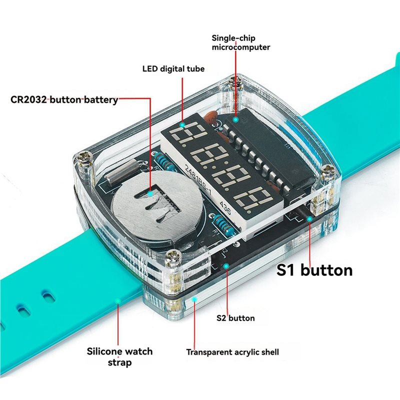 2X DIY 時計 LED 時計電子キット 0.28 インチ - Diy Electronics Watch のレビューと価格